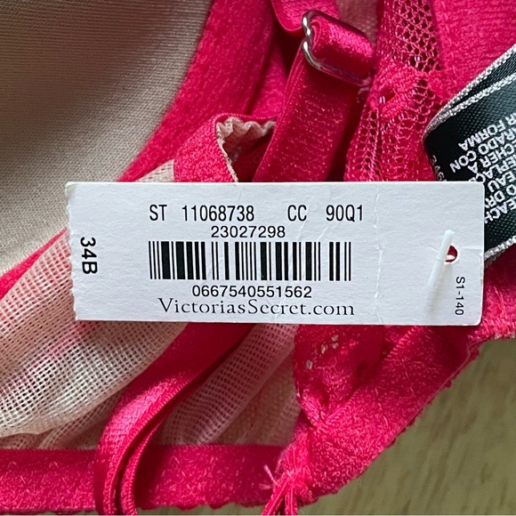 New! Victoria's Secret Pink Lace Lingerie Garter Bustier Corset Bra 35724 - Picture 9 of 11